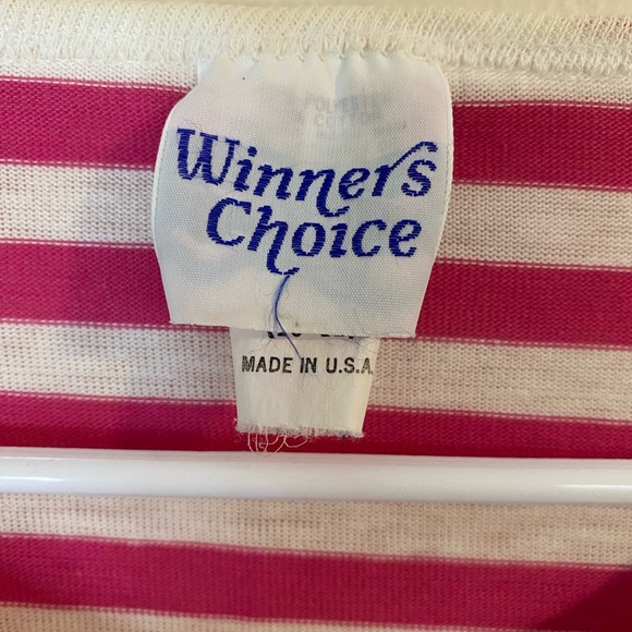 Vintage Winners Choice white and Pink striped Tank Top size medium - Picture 3 of 9